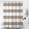 DUNXDECO Shower Curtain Bathroom Waterproof Cortinas Modern Classical Big Stripe Brown White Print Polyester Fabric Ridea T200711