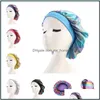 Casquettes Chapeaux Accessoires Bébé, Enfants Maternité Laser Femmes Musulmanes Slee Turban Chapeau Designer Large Stretch Soie Satin Respirant Bandana Bonnet S