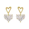AFSHOR 2022 fascino alla moda 14K oro reale orecchini di cristallo per le donne accessori gioielli di moda coreana S925 argento ago zircone lucido regalo