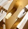 Aço inoxidável de ouro de luxo moderno LED G9 Luzes Pingente Sala de estar redonda Lâmpada de suspensão interna LED Luminaria Laminaras Luminárias