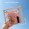 Transparent Cosmetic Bag Large Capacity Student Pencil Case Waterproof Portable Cute Girl Storage Bag Makeup Bag File Case