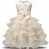 02 jahre Großen Bogen Baby Mädchen Kleidung Sommer Mädchen Spitze Blume Ballkleid Ein Jahr Geburtstag Mädchen Kleid Bebes Fille robe De Bapteme LJ3103092