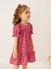 Peutermeisjes Gingham Puff Sleeve jurk zij