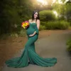 Abiti da mamma per servizio fotografico Donne incinte Abiti sexy a sirena senza spalline Baby Shower Puntelli per fotografia Personalizzazione manuale designer di moda confortevole