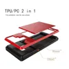 Card Pocket Wallet Case لـ iPhone 12 11 Pro XS XR Pro Max 7 8 Plus TPU PC Slide Cards Armor Shell for Samsung