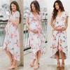 Pregnant Women Floral Long Maxi Dresses Maternity Gown Photography Photo Shoot Clothes Pregnancy Summer Beach Sundress 2020 New LJ201123