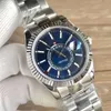 Top luxo masculino esportes céu morador movimento relógio masculino multi função gmt duplo fuso horário de aço inoxidável submersível à prova d' água watchc245q