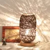 Wood Rattan Twine Ball Lights Table Lamp Room Home Art Decor Desk Light