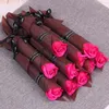 単一の茎の人工ローズパーティーのロマンチックなバレンタインの日の結婚式の誕生日プレゼント石鹸シミュレーションバラの花束6色
