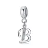 ny 26 engelska bokstavshänge S925 silver Charms fit pandora armband pärlstav stora hål pärlor gör det själv små tillbehör partihandel