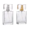 Fragrance Empty Spray Bottle Portable Transparent Glass Perfume Bottles With Gold And Sliver Caps 50ml V1