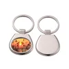 DIY Sublimation Blank Heart Keychains Thermal Transter Round Rectangle Photo Frame designer keychain for woman man key rings Silver Lovers Keychains Jewelry Gift
