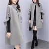 New Autumn Women's wool Shawl Cloak Ruffle Flare Sleeve Female Woolen Coats Fashion Loose Ladies Capes Long Coats Jackets LJ201106