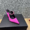 donne in raso sandali slingback scarpe cristalli perline caviglia signore ritagli stivali punta a punta abito con tacco a spillo pompe da sposa anelli design muli femminili mocassini