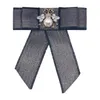 Broche à nœuds de cravate en tissu strass, épingles et broches d'art pour dames, décoration de collier, chemisier de marié, bijoux Badge8520930