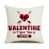 Valentines Day Throw Pillow Cover 18 Inch Pillow Case for Home Decor Heart Love Cushion Cases Sofa Couch Decorations JK2101XB