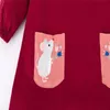 Metri di salto Baby Ricamo Mouses Autunno Inverno Ragazze Abiti Colletto di velluto a coste Principessa Abito a maniche lunghe Vestiti per bambini LJ200923