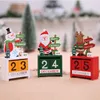 3d jul trä kalender gullig santa milu hjort snögubbe tryckta kalendrar childrengifts party gåvor christmasdecorations yhm33-wll