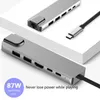 6 i 1 Aluminium Alloy USB 3.0 Portar Typ-C Hub USB-C till 4K HD Laptop RJ45 Gigabit Ethernet Network Pd Hub i Stock1