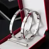 Titanium Steel Love Armband Silver Rose Gold Bangles Women Män Skruv Skruvmejselarmband Parsmycken med Box Set Shipp263U