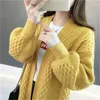 Cardigan Cardigan Women's Wear 2009 Spring Wear V-Collar Pure-Color Sleeve Sleeve Sweater فضفاضة