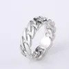 Silver gold contrast color chain ring hip hop women men band rings fashion jewelry will and sandy gift