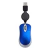 MICE 2 PCS Mini USB Wired Mouse Intrekbare kabel Kleine kleine 1600 dpi Optische compacte reismuizen- Silver Blue1 Rose22