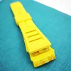 Bracelet de montre jaune 25mm, bracelet en caoutchouc pour RM011 RM 50-03 RM50-01301w