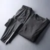 ZHIJING Lino in stile cinese Vestito da uomo Pantaloni Capri Manica corta T-shirt Uomo Estate Cotone Lino Tuta da uomo Tuta in cotone LJ201124
