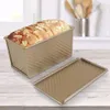 Rectangular Loaf Pan Carbon Steel Non-stick Bellows Cover Toast Box Mold Bread Mold Eco-Friendly Baking Tools for Cakes 201023