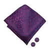 Bow Ties Hi-Tie Classic Purple For Men 100% Silk Butterfly Pre-Tied Tie Pocket Square Cufflinks Suit Set Wedding Party1