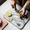Marble Ceramic Tray Nordic Rectangle Dinner Plate Cutting Board Cake Sushi Plate Western Bread Flat Brief Creative1