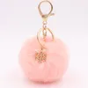 Pom Keychain With Snowflake Pendant Charms Furry Fluffy Plush Ball Keyring For Women Girls Bag Accesso Ornament Holiday Gift1