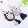 Keychains Cute Bird Rhinestone Keychain Tassel Decor Pendant Key Chain Car Keyring Bag Läderhållare Llavero Jewel Gifts#38 Fred22