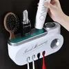 ONEUP Porte-brosse à dents multi-suspendu Distributeur automatique de dentifrice Squeezer Maquillage Rack de stockage pour accessoires de salle de bain Set LJ201128