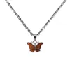 Modekleur veranderende vlinder ketting schattige temperatuurdetectie vlinder hanger vrouwen kettingen mode sieraden
