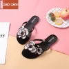 Kvinnor tofflor sommarstrand tofflor flip flops sandal blomma mode tofflor damer lägenheter skor y200423