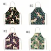 Bomull Hemp Förkläden Kvinnor Ärmlös Unicorn Cat Dogs Förkläde Tecknade Djur Pinafore Eco Friendly Förkläden Hem Kök Klänning LXL1249