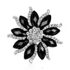 Business Black Flower Brosche Kristall Hochzeit Bouquet Brosche Pins Frauen Kleid Anzüge Broschen Modeschmuck Wille und sandiges Geschenk