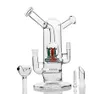 narguilés Embouts doubles et joints Bongs en verre plate-forme pétrolière Pipe à fumer avec diffuseur perc bong en verre joints de 14 mm