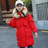 Teenagers Girl Winter Coat With Fur Hoods for Kids Long Winter Quilted Puffer Jacket With Fur Hood Outerwear 4 5 7 9 11 13 Years LJ201120