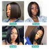 Ishow 13x2 Transparent HD Lace Frontal Human Hair Wigs Short Bob Swiss Lace Front Wig Brazilian Virgin Straight for Women Natural Black 8-12 inch Peruvian