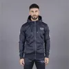 Mens Warm Winter Sports capuz Outwear Zip Brasão Cardigan Jacket Top Masculino Casual Zipper Casacos Top Vestuário