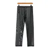 Sexy Mens Breathable Mesh Sheer See-through Loose Pajamas Lounge Pants Soft Comfortable Trousers Sleep Pants275S