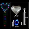 20-canorzy Luminous Bobo Led Balon z kijami Birthday Party Supplies Wyczyść LED Ballons Light Urodziny Dostaw Wedding Party Decor