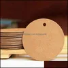 Greeting Cards Event & Party Supplies Festive Home Garden 3/4/5Cm Blank Round Hang Tags Vintage Kraft Paper Tag Diy Bookmark Mes Small Produ