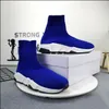 Tasarımcı Paris Moda Rahat Çorap Ayakkabı Koşu Kadın Erkek Slip-On Retro Artış Yükseltme Koşu Platformu Siyah Beyaz Kırmızı Klasik Spor Sneakers EUR36-EUR45 Kutusu ile