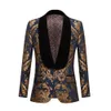 2022 Mode Bröllop Tuxedos Mens Suits Slim Fit Sjal Lapel Prom Bestman Groomsmen Blazer Designs 2 Piece Set (Jacka + Svarta Byxor + Båge) Skräddarsydd Royal Golden Tassel