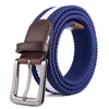 TopSelling designer men's and women's simple canvas belt top quality double layer high elastic woven elastic belt couple sport belt wholesale