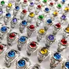 Hot 30pcs / lot Punk Bijoux Evil Eye Ball Anneau Multicolore Gothique Oeil Creux Bague de Fiançailles pour Femmes Rétro Argent Hommes Démon Anneaux